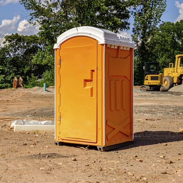 how often are the portable restrooms cleaned and serviced during a rental period in Pitman